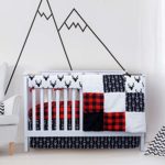 Crib Bedding Sets for Boys – 4 Piece Woodland Set for Baby boy Rustic Nursery Decor | Quilt Blanket, Crib Sheet, Skirt and Rail Cover | Deer Antler, Arrow Buffalo Plaid (Woodland Deer)