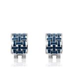 Riccova Country Chic 14k Denim Blue Woven Huggy Earring White Metal
