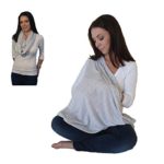 LK Baby Infinity Nursing Scarf Breastfeeding Cover Ultra Soft Premium Jersey Polyester- 100% AZO free and Safe for Baby (Light Grey Pattern)