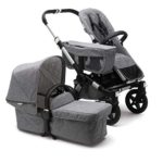 Bugaboo Donkey 2 Mono Baby Stroller, Foldable Stroller, Converts into Twin Side-by-Side Sibling Stroller, from Birth Baby Stroller, Infant Stroller, Multiple Seat Positions, Alu/Classic Grey Mélange