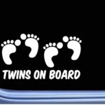 Yilooom Twins On Board Decal L993 8″ Baby Sticker Car Window Vinyl Die Cut Bumper Sticker Decals for Car Window Laptop