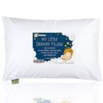 Toddler Pillow with Pillowcase – 13X18 Soft Organic Cotton Baby Pillows for Sleeping – Washable and Hypoallergenic – Toddlers, Kids, Infant – Perfect for Travel, Toddler Cot, Bed Set (Soft White)