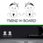 Twins on Board Decal Sticker for Rear car Minivan SUV Window Twins Siblings … (Two Girls, White)