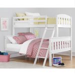 Dorel Living Airlie Solid Wood Bunk Beds Twin Over Full with Ladder and Guard Rail, White