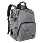 Hap Tim Diaper Bag Backpack,Large Capacity Travel Back Pack Maternity Baby Nappy Changing Bags, Double Compartments with Stroller Straps,Waterproof,Gray(US7340-G)
