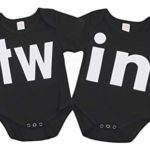 2Pcs Newborn Twins Baby Boys Girls Short Sleeve Cute Romper Bodysuit Summer Outfit Clothes (0-3 Months, Black1)