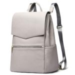 HaloVa Diaper Bag, Baby Nappy Backpack, Premium Leather Women’s Travel Bag, Mommy Maternity Shoulder Bag with Baby Changing Pad, Stroller Straps and Milk Bottle Pouch, Light Grey, Large