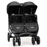 INFANS Double Stroller, Lightweight & Easy Folding Duo Baby Stroller with Side by Side Twin Seats, Night Reflective 5-Point Safety Harness, Suitable for 6 Months to 3 Years (Black)