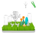 Large Bottle Drying Rack, Enlala Countertop Drainer Mat and Dryer Stand for Infant Bottles, Dishes & Accessories, Holds Up to 24 Bottles