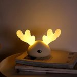 Zonsk Nursery Night Lights for Kids, Cute Deer Shape Bedside Lamps for Baby Bedroom (White)