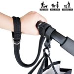 Baby Stroller Pram Safety Wrist Strap or Short Leash for Dog with Stroller Hook (Black)