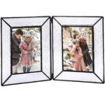 Clear Glass Picture Frame 4×6 Double Photo Display Desk or Tabletop Vintage Home Décor Family Wedding Anniversary Engagement Graduation Baby Gift J Devlin Pic 126 Series