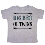 inktastic – Big Bro of Twins Brother Gift Toddler T-Shirt 5/6 Heather Grey 2ebf5