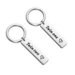 Twin Keychain Twin One Twin Two Keychain Set Twins Gifts