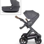 Stokke Trailz Stroller and Matching Carry Cot Bundle, Black Melange