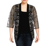 Alex Evenings Womens Plus Embroidered Floral Twinset