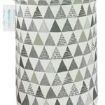 LANGYASHAN Storage Bin，Canvas Fabric Collapsible Organizer Basket for Laundry Hamper,Toy Bins,Gift Baskets, Bedroom, Clothes,Baby Nursery (Grey Triangle)