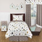 Sweet Jojo Designs 4-Piece Outdoor Adventure Nature Fox Bear Animals Boys Twin Bedding Set