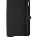 Secrid Twin Wallet Genuine Leather with RFID Protecton, Holds up to 16 Cards (Matte Black)