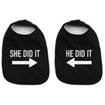 He Did It She Did It Arrow Twin Set Unisex Newborn Baby Soft 100% Cotton Bibs in Black & White