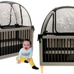 Twin Pack 2 Popup Crib Tents Baby Crib Safety Pop up Tent – Premium Net Cover Crib Tent to Keep Baby from Climbing Out – See Through Black Crib Netting – Nursery Mosquito Net Baby Bed Canopy Netting