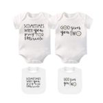 YSCULBUTOL Twin Bodysuit 2 Pack Baby Girls & Boys Perfect Fun Shower Gift Newborn Twins Outfit