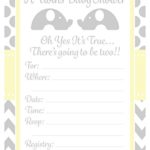 Twins Baby Shower Invitations Elephant Design Party – Fill In Style (20 Count) With Envelopes
