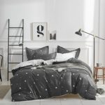 Uozzi Bedding 3 Piece Duvet Cover Set 800 – TC Luxury Hypoallergenic Comforter Cover with Corner Ties Gift Choice (Dark Gray Triangles, Twin (1duvet Cover +2pillowshams))
