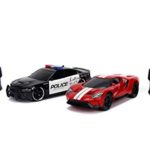 Jada Toys Hyperchargers Heat Chase Radio Control Vehicle – Twin Pack with USB Charging (2Piece), 1: 16 Scale, 2015 Dodge Charger SRT Hellcat & 2017 Ford Gt