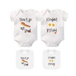YSCULBUTOL Baby Bodysuits for Unisex Boys Girls Long Sleeve White Twin Clothes Boy Girl Perfect Together Newborn to 12 Months (White11, 0-3 Months)