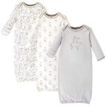 Touched by Nature Unisex Baby Organic Cotton Gowns, Farm Friends, 0-6 Months