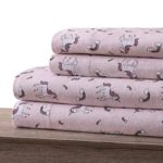 Dakota Kids Pastel Pink Dream Flannel Unicorn Sheets for Girls in 100% Cotton Flannel (Twin)