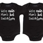 Nursery Decals and More Bodysuits for Twin Babys, Includes 2 Bodysuits, 0-3 Month Dad is Lucky