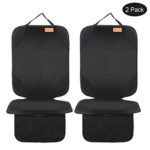 Car Seat Protector, Smart elf 2Pack Seat Protector Protect Child Seats with Thickest Padding and Non-Slip Backing Mesh Pockets for Baby and Pet