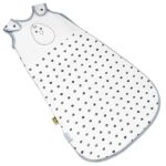 Nested Bean Zen Sack Classic – Adjustable Cotton Wearable Blanket | Baby Sleeping Bag (0-6 Months, O Me O My – White)