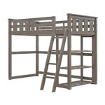 Better Homes and Gardens Loft Storage Bed with Spacious Storage Shelves, Multiple Finishes, (60 x 79 x 64, Gray)