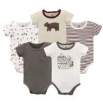 Yoga Sprout Unisex Baby Cotton Bodysuits, Mountains Short-Sleeve, 0-3 Months