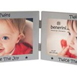 benerini Twins Photo Frame Gift – ‘Twice The Joy’ ‘Twice The Love’ – 6 x 4 inch Double Picture Frame Keepsake