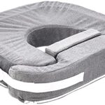My Brest Friend Nursing Pillow for Twins, Breastfeeding, Nursing & Posture Support with Pocket and Removable Slipcover, Dark Grey