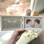 The Grandparent Gift Co. Grandma of Twins Poem White Double Hinged 4 x 6 Photo Frame with Ribbon