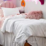 Bedsure Twin/Twin XL Duvet Cover Dorm Bedding – Soft Prewashed White Duvet Cover Twin, 2 Pieces, Includes 1 Duvet Cover (68″x90″) with Zipper Closure & 1 Pillow Sham, Comforter NOT Included