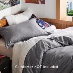 Bedsure Twin/Twin XL Duvet Cover Dorm Bedding – Soft Brushed Microfiber Duvet Cover Twin, 2 pcs, Includes 1 Grey Duvet Cover (68″x90″) with Zipper Closure & 1 Pillow Sham, Comforter NOT Included