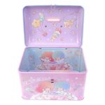 Little Twin Stars Money Coin Bank Tin Saving Box Case with Lock & Handle