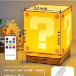 NESIMY Super Bros Table Lamp Night Light for Kids Question Block Decor NightLight Merchandise As Toys Gifts for Kids and Fans
