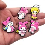 Kawaii Melody Sanrio Cinnamoroll 20PCS Shoe Charm Pack for Croc Bracelet Wristband Clog Birthday Party Anime Decoration Accessories Gift For Boy Girl Men Women