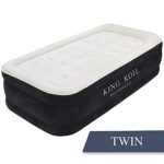 King Koil Luxury Twin Air Mattress with Built-in High Speed Pump for Camping, Home & Guests – 20” Twin Size Airbed Luxury Inflatable Blow Up Mattress Waterproof