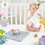 Cute Castle Security Blanket Baby Gifts Box – Soft Unisex Newborn Essentials for Boys and Girls – Neutral Baby Stuff Snuggle Cloths for Baby Registry Search Shower (White Tiger & Grey Elephant)
