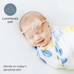 First Landings Newborn Swaddle Set – Matching Headband and Baby Blanket (Set of 2 Each) 36″ x 36″ Receiving Baby Blanket Boy and Girl – For Newborn Photography, Nursing Covers, Burp Cloths (Sunflower)