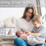Garybank Me & My Brother Silver Elephant Wood Picture Frame, Little or Big Brother or Sister Gift for Older Siblings, New Baby Shower Baptism Gifts, Baby Silver GIft