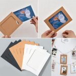 Cardboard picture frame,4×6 Paper Photo Frame 6×4 paper picture frames,photo frames collage for wall decor,cardboard photo frames collage picture frame,photo clips jute twine (3 colors mixed pack)